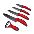 Ceramic Knife Set, Black Blade Kitchen Knives - 5-piece Cutlery Set (6" Chef's, 5" Utility/Slicing, 4" Fruit Slicer, 3" Paring,